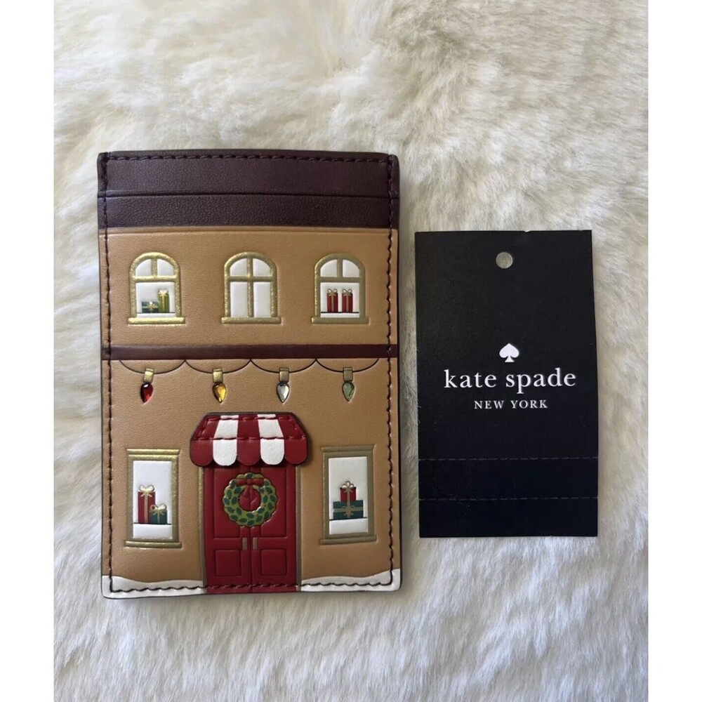 KATE SPADE OH WHAT FUN GINGERBREAD HOUSE CARD HOLDER NWT